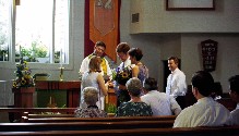 Dacia receiving a ring during the ceremony