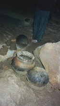 The cave was filled with "ollas" or urns like these, most of which were broken as part of the cerimony in which they were used.