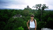 Anna on top of some Mayan ruins in Tikal, Guatamala