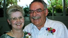 Linda and Pat Rowe, happy parents of the bride