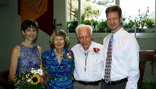 Anna and Alan, with Margaret and Harry Benson, relieved Alan is finally getting married